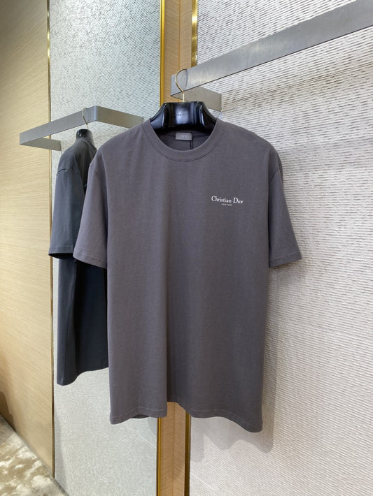 Suzuran Letter Print Grey T-Shirt