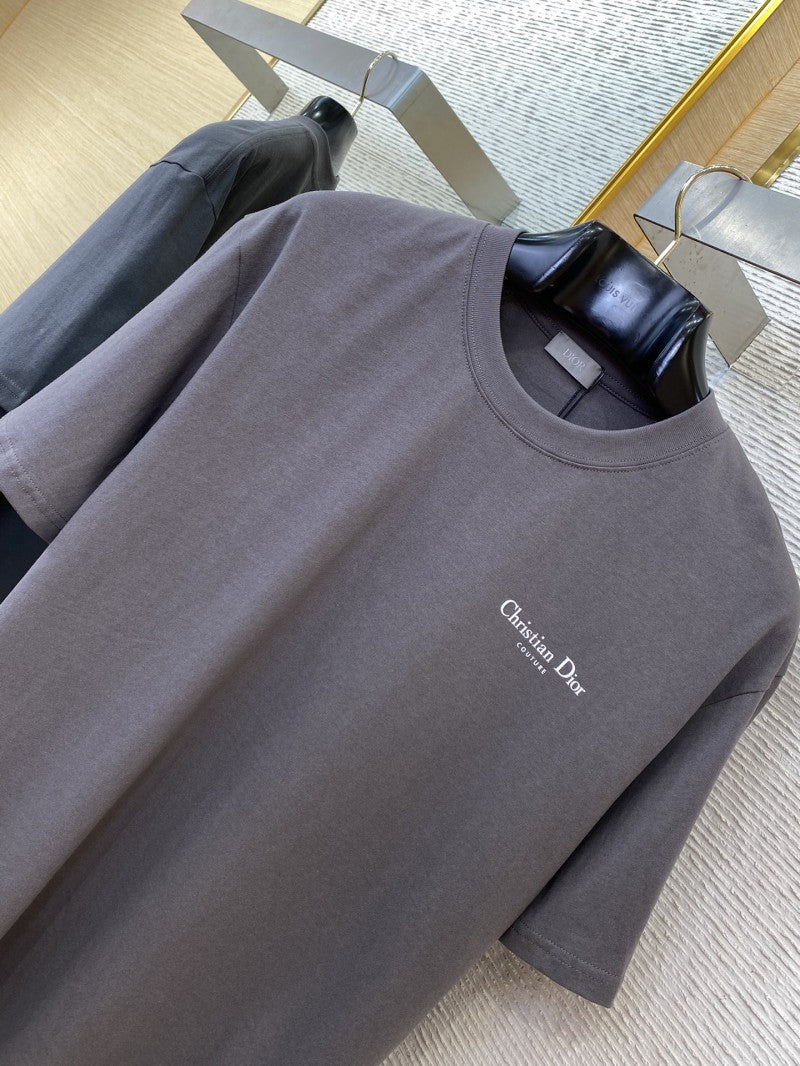 Suzuran Letter Print Grey T-Shirt
