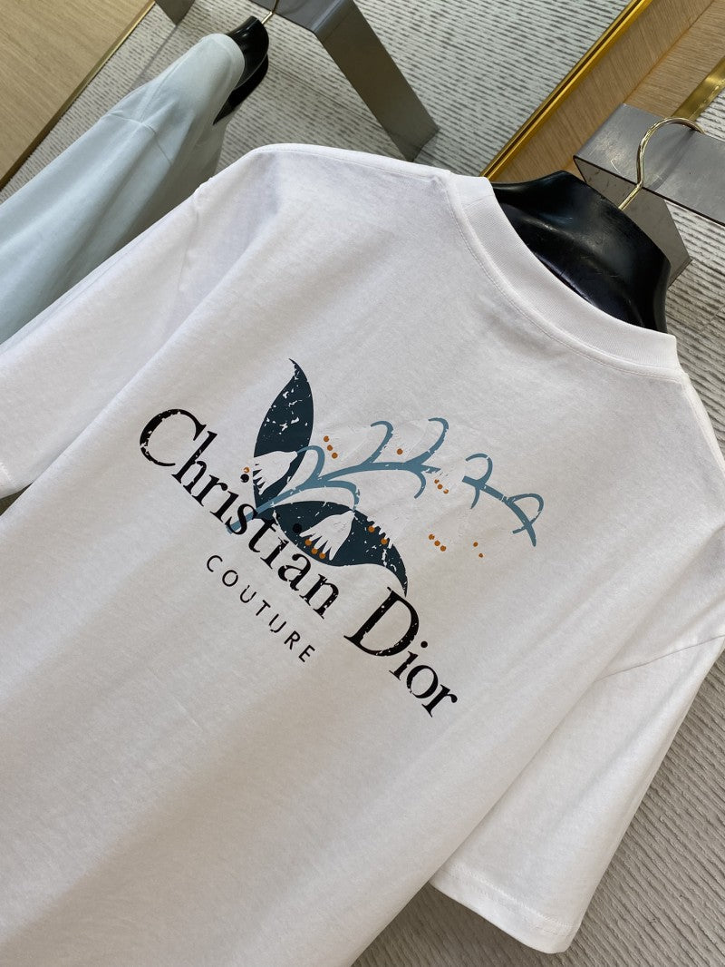 Suzuran Letter Print White T-Shirt