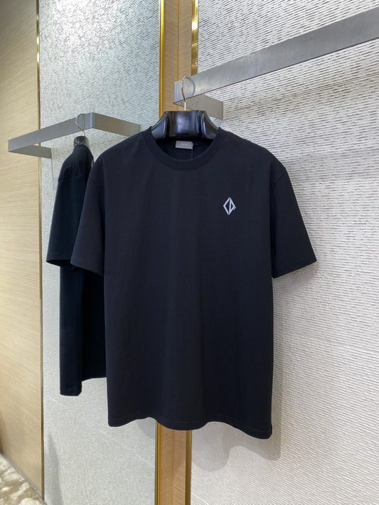 Reflective Letter Print T-Shirt Black