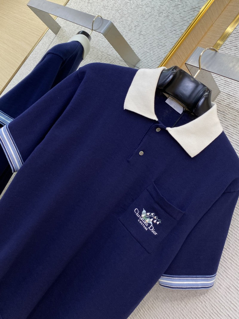Orchid Embroidery Polo Shirt