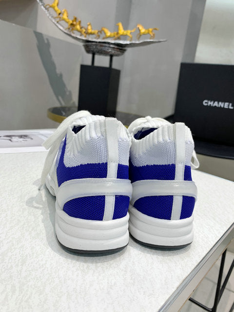 CC White & Blue Low Top Trainer