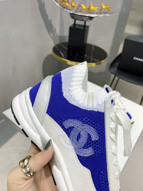 CC White & Blue Low Top Trainer