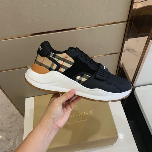 Burbrry Black Strap Low Top Sneakers