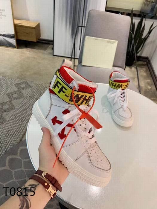 Off-White Red & White Industrial Belt-Strap High-Top Sneakers