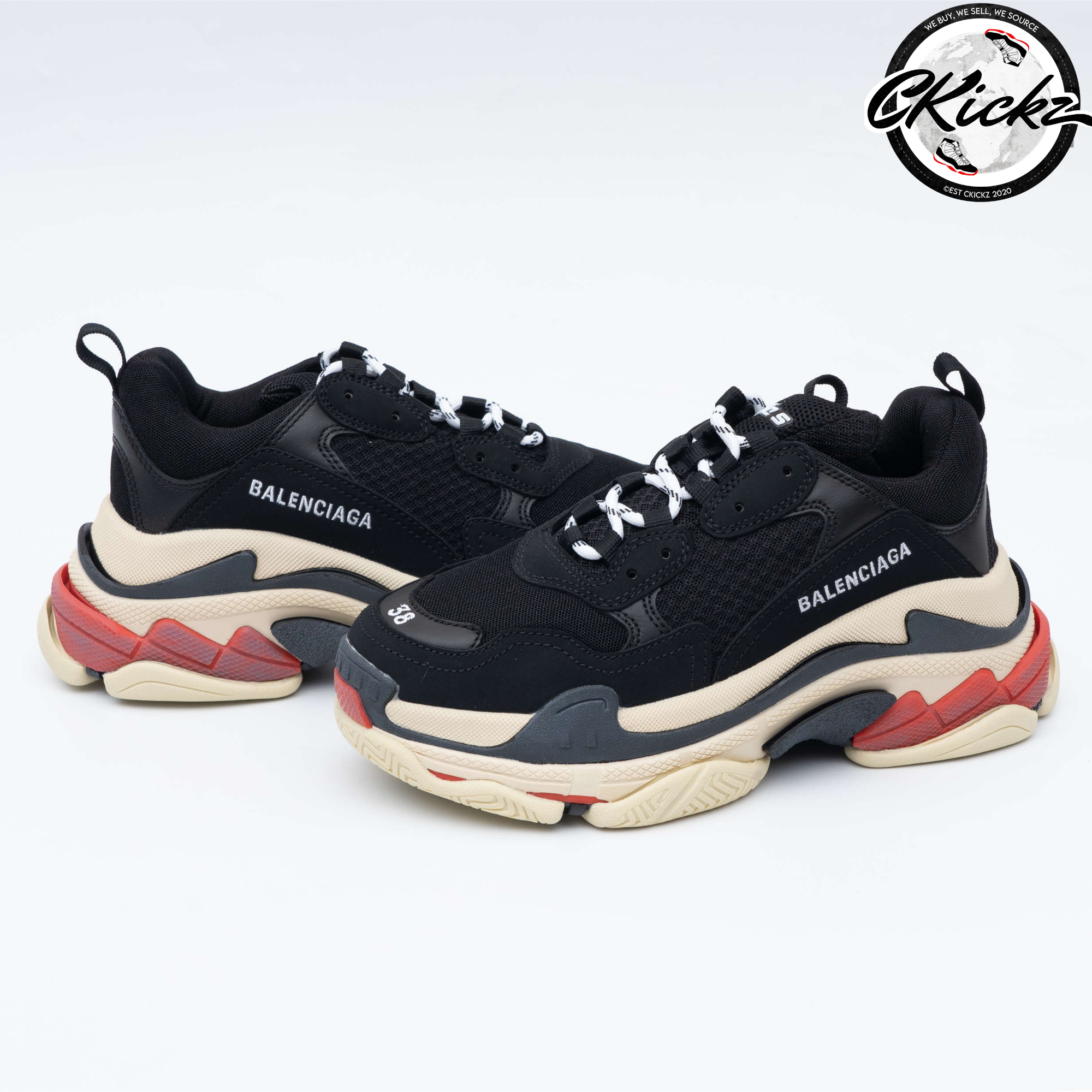 Balenci Triple S Black White Red – Official CKickz