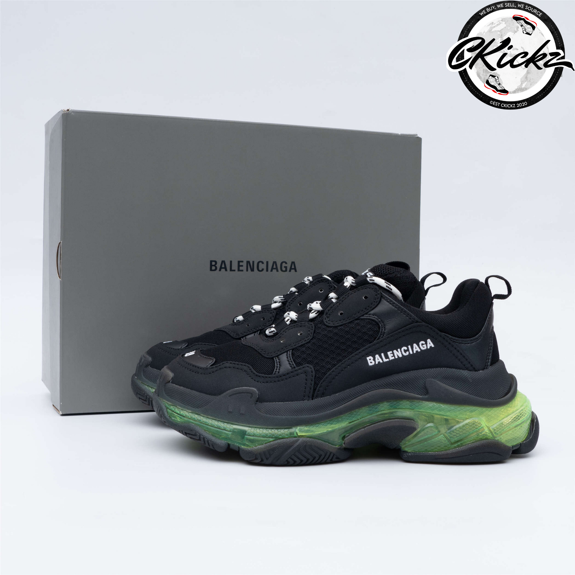 Balenci Triple S Black Yellow Fluo – Official CKickz