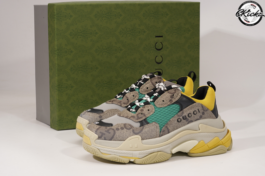 Gucci x Balenci The Hacker Project Triple S Beige Green Yellow